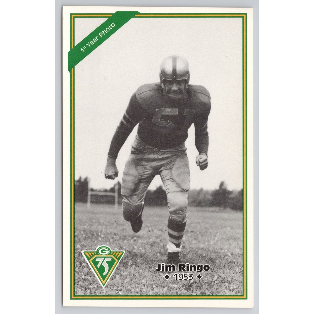 Jim Ringo 51 Green‎ Bay Packers 1953 Football Card WI Postcard